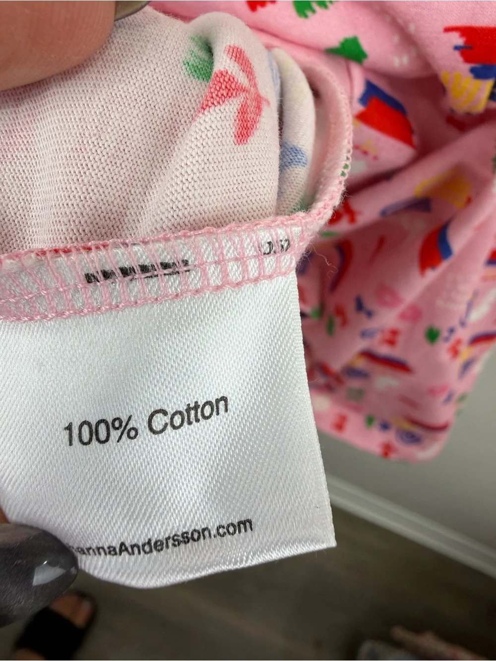 Hanna Andersson Pink Printed Ruffle Dress 100% Cotton Size 150 NWT